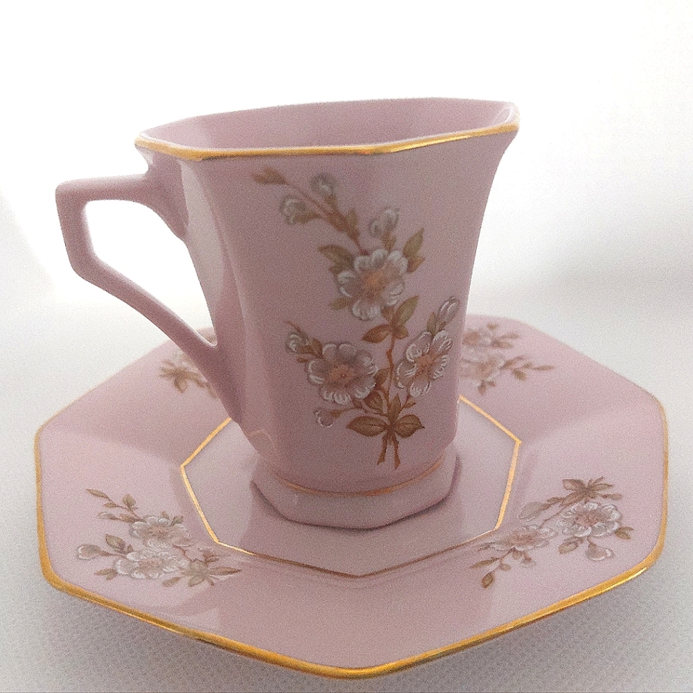 Leander 1946 Pink Porcelain Floral Demitasse